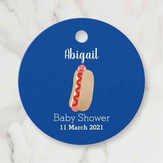 Cute grappige hotdog Weiner cartoon Bedankjes Labels (Voorkant)