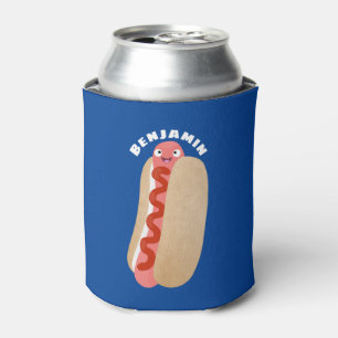 Cute grappige hotdog Weiner cartoon Blikjeskoeler