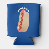 Cute grappige hotdog Weiner cartoon Blikjeskoeler (Voorkant)