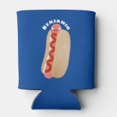 Cute grappige hotdog Weiner cartoon Blikjeskoeler (Achterkant)