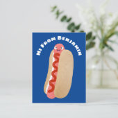 Cute grappige hotdog Weiner cartoon Briefkaart (Staand voorkant)