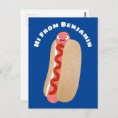 Cute grappige hotdog Weiner cartoon Briefkaart (Voorkant / Achterkant)