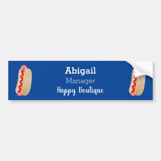 Cute grappige hotdog Weiner cartoon Bumpersticker (Voorkant)