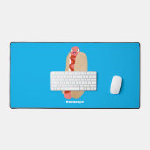 Cute grappige hotdog Weiner cartoon Bureaumat (Keyboard & Muis)