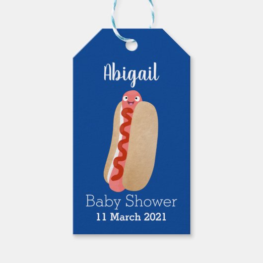 Cute grappige hotdog Weiner cartoon Cadeaulabel (Voorkant)