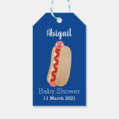 Cute grappige hotdog Weiner cartoon Cadeaulabel (Achterkant)