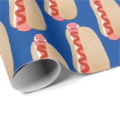 Cute grappige hotdog Weiner cartoon Cadeaupapier (Rol Hoek)
