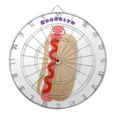 Cute grappige hotdog Weiner cartoon Dartbord (Voorkant)