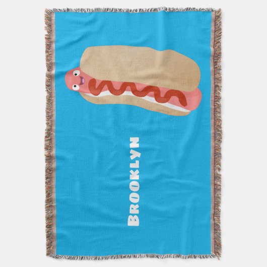 Cute grappige hotdog Weiner cartoon Deken (Voorkant Verticaal)
