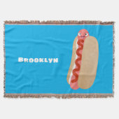 Cute grappige hotdog Weiner cartoon Deken (Voorkant)