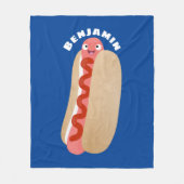 Cute grappige hotdog Weiner cartoon Fleece Deken (Voorkant)