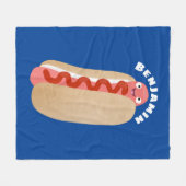 Cute grappige hotdog Weiner cartoon Fleece Deken (Voorkant (Horizontaal))