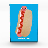 Cute grappige hotdog Weiner cartoon Fotoblokken (Voorkant)