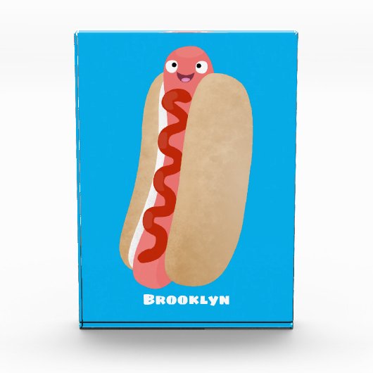 Cute grappige hotdog Weiner cartoon Fotoblokken (Voorkant)