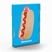 Cute grappige hotdog Weiner cartoon Fotoblokken (Links)