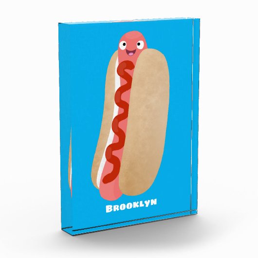 Cute grappige hotdog Weiner cartoon Fotoblokken (Links)