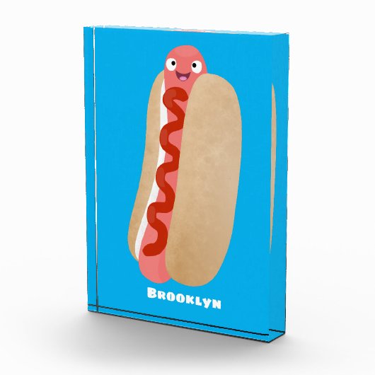 Cute grappige hotdog Weiner cartoon Fotoblokken (Rechts)