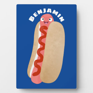 Cute grappige hotdog Weiner cartoon Fotoplaat