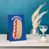 Cute grappige hotdog Weiner cartoon Fotoplaat (Zijkant)