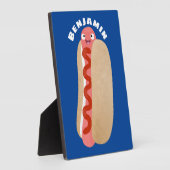 Cute grappige hotdog Weiner cartoon Fotoplaat (Zijkant)