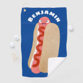 Cute grappige hotdog Weiner cartoon Golfhanddoek (Insitu)