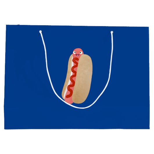 Cute grappige hotdog Weiner cartoon Groot Cadeauzakje (Achterkant)