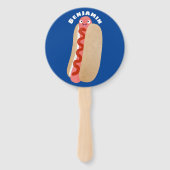 Cute grappige hotdog Weiner cartoon Handwaaier (Achterkant)