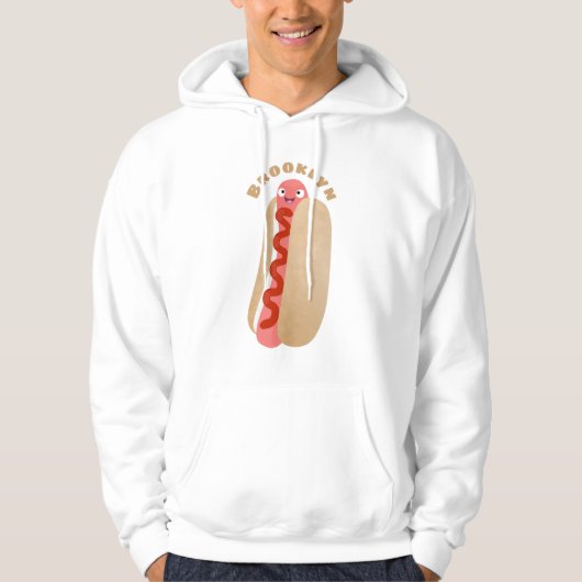 Cute grappige hotdog Weiner cartoon Hoodie (Voorkant)
