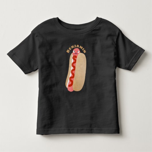 Cute grappige hotdog Weiner cartoon Kinder Shirts (Voorkant)