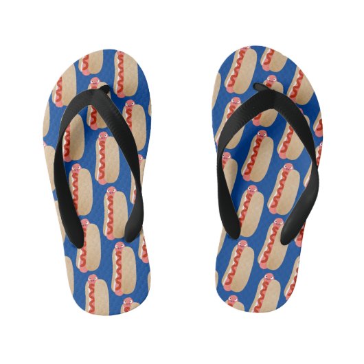Cute grappige hotdog Weiner cartoon Kinder Teenslippers (Voetbed)