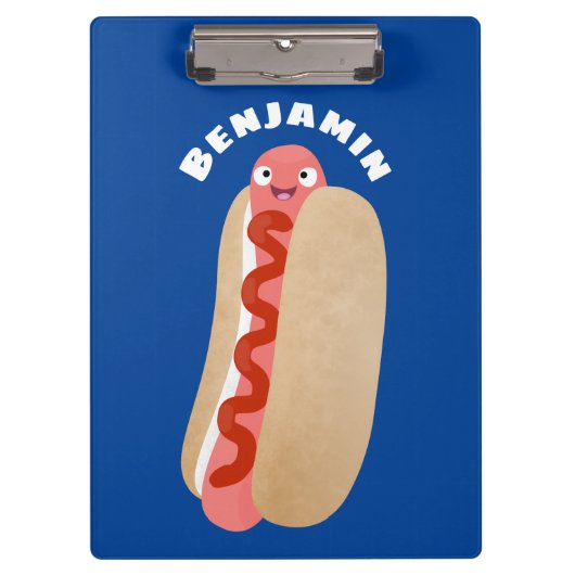 Cute grappige hotdog Weiner cartoon Klembord (Voorkant)