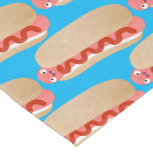 Cute grappige hotdog Weiner cartoon Korte Tafelloper (Hoek)