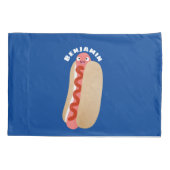 Cute grappige hotdog Weiner cartoon Kussensloop (Achterkant)