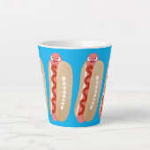 Cute grappige hotdog Weiner cartoon Latte Mok (Voorkant)