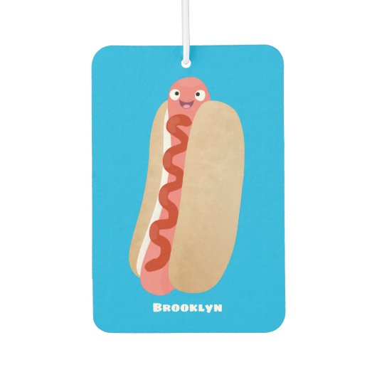 Cute grappige hotdog Weiner cartoon Luchtverfrisser (Voorkant)