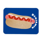 Cute grappige hotdog Weiner cartoon Magneet (Horizontaal)