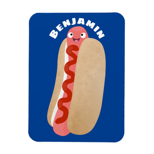 Cute grappige hotdog Weiner cartoon Magneet (Verticaal)