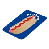 Cute grappige hotdog Weiner cartoon Magneet (Linkerzijde)