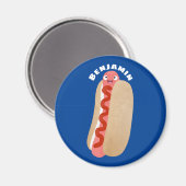 Cute grappige hotdog Weiner cartoon Magneet (Voorkant / Achterkant)