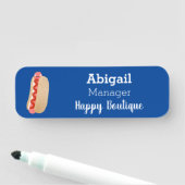 Cute grappige hotdog Weiner cartoon Naamplaatje (In situ)