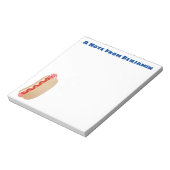 Cute grappige hotdog Weiner cartoon Notitieblok (Linkerzijde)