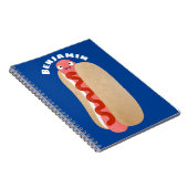 Cute grappige hotdog Weiner cartoon Notitieboek (Rechterzijde)
