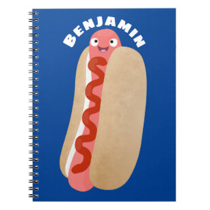 Cute grappige hotdog Weiner cartoon Notitieboek