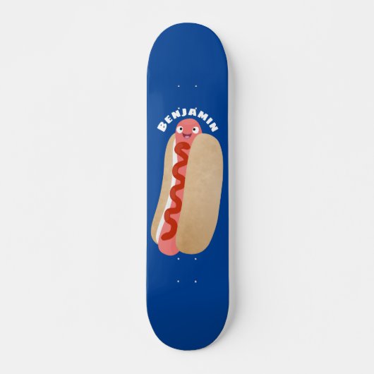 Cute grappige hotdog Weiner cartoon Persoonlijk Skateboard (Voorkant)