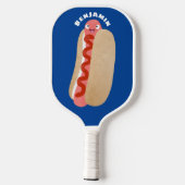 Cute grappige hotdog Weiner cartoon Pickleball Paddle (Achterkant)