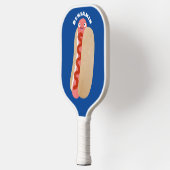 Cute grappige hotdog Weiner cartoon Pickleball Paddle (Links)