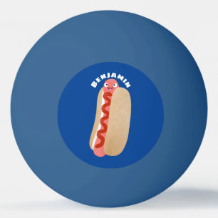 Cute grappige hotdog Weiner cartoon Pingpongbal
