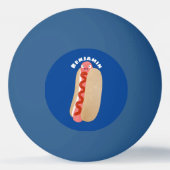 Cute grappige hotdog Weiner cartoon Pingpongbal (Achterkant)