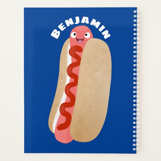 Cute grappige hotdog Weiner cartoon Planner (Achterkant)