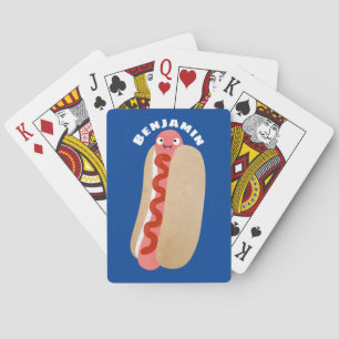 Cute grappige hotdog Weiner cartoon Pokerkaarten